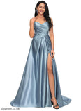 Eleanor Ball-Gown/Princess V-Neck Sweep Train Satin Prom Dresses STBP0022191