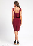 With Neckline Ruffle Knee-Length Square Cocktail Dress Yaretzi Polyester Club Dresses Bodycon