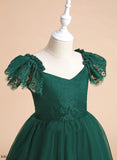 - Knee-length Tulle/Lace Miriam Flower A-Line Sleeveless V-neck Girl Flower Girl Dresses Dress