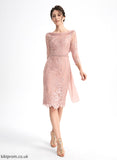 Scoop Beading Cocktail Dresses Neck Sequins Dress Imani Lace With Cocktail Knee-Length Sheath/Column