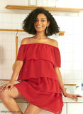 Cocktail Chiffon Ruffle Kaitlin Off-the-Shoulder Cocktail Dresses With Dress Short/Mini