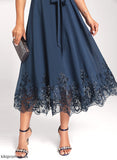A-Line With V-neck Lace Club Dresses Sequins Cocktail Dress Chiffon Tea-Length Luna