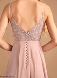 Lace A-Line Neckline Fabric Embellishment Silhouette Floor-Length Length V-neck Adriana Bridesmaid Dresses