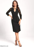 Cascading Ruffles Club Dresses Neck Cocktail Stretch Lace With Bodycon Crepe Aracely Dress Sequins Scoop Asymmetrical