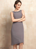 A-Line Knee-Length Dress Cocktail Dresses Virginia Scoop Beading Neck With Cocktail Chiffon