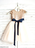 - Dress Flower Tulle/Sequined Scoop With Sash Neck Sleeveless Flower Girl Dresses Girl Valerie A-Line Knee-length