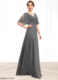 Natalee A-line V-Neck Floor-Length Chiffon Lace Mother of the Bride Dress With Beading Sequins STB126P0014589
