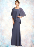 Naomi A-Line Scoop Neck Floor-Length Chiffon Mother of the Bride Dress With Beading STB126P0014793