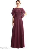 Naomi A-Line Scoop Neck Floor-Length Chiffon Lace Mother of the Bride Dress With Sequins STB126P0014834