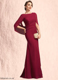 Jade Trumpet/Mermaid Scoop Neck Floor-Length Chiffon Mother of the Bride Dress With Ruffle STB126P0014842