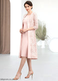 Chloe Sheath/Column Scoop Neck Knee-Length Lace Stretch Crepe Mother of the Bride Dress STB126P0014843