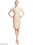 Kelsie Sheath/Column Scoop Neck Knee-Length Lace Mother of the Bride Dress STB126P0014865