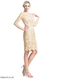 Kelsie Sheath/Column Scoop Neck Knee-Length Lace Mother of the Bride Dress STB126P0014865