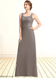 Salome A-Line Square Neckline Floor-Length Chiffon Lace Mother of the Bride Dress STB126P0014904