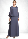 Marianna A-Line Scoop Neck Ankle-Length Chiffon Mother of the Bride Dress With Flower(s) STB126P0014908
