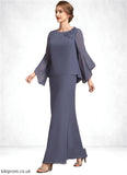Marianna A-Line Scoop Neck Ankle-Length Chiffon Mother of the Bride Dress With Flower(s) STB126P0014908