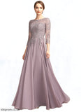Jada A-Line Scoop Neck Floor-Length Chiffon Lace Mother of the Bride Dress With Sequins STB126P0014918