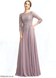 Jada A-Line Scoop Neck Floor-Length Chiffon Lace Mother of the Bride Dress With Sequins STB126P0014918