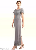 Kylee Sheath/Column Scoop Neck Ankle-Length Chiffon Lace Mother of the Bride Dress With Sequins STB126P0014922