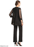 Marcia Jumpsuit/Pantsuit Scoop Neck Ankle-Length Chiffon Mother of the Bride Dress With Beading Sequins STB126P0014932
