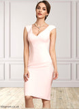 Elliana Sheath/Column V-neck Knee-Length Stretch Crepe Mother of the Bride Dress STB126P0014933
