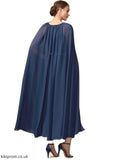Maritza A-Line Scoop Neck Tea-Length Chiffon Mother of the Bride Dress With Beading STB126P0014934