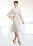 Gertrude A-Line Scoop Neck Knee-Length Chiffon Mother of the Bride Dress STB126P0014935