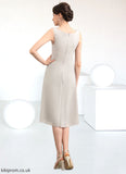 Gertrude A-Line Scoop Neck Knee-Length Chiffon Mother of the Bride Dress STB126P0014935