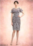Clara Sheath/Column Scoop Neck Knee-Length Lace Mother of the Bride Dress STB126P0014944