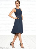 Nan A-Line Scoop Neck Knee-Length Chiffon Mother of the Bride Dress STB126P0014957