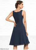 Nan A-Line Scoop Neck Knee-Length Chiffon Mother of the Bride Dress STB126P0014957