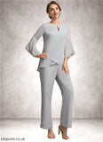 Annabella Jumpsuit/Pantsuit Scoop Neck Ankle-Length Chiffon Mother of the Bride Dress STB126P0014958