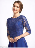 Haylie A-Line Scoop Neck Tea-Length Chiffon Lace Mother of the Bride Dress With Sequins STB126P0014959