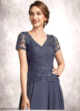 Peyton A-Line V-neck Floor-Length Chiffon Lace Mother of the Bride Dress With Sequins STB126P0014964