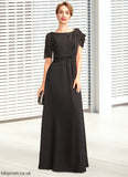 Giselle A-Line Scoop Neck Floor-Length Chiffon Mother of the Bride Dress With Ruffle Beading STB126P0014970