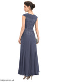 Kaylee A-Line V-neck Ankle-Length Chiffon Lace Mother of the Bride Dress With Ruffle Beading STB126P0014971