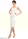 Luna Sheath/Column Sweetheart Knee-Length Lace Stretch Crepe Mother of the Bride Dress With Beading STB126P0014973