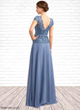 Jode A-Line Scoop Neck Floor-Length Chiffon Lace Mother of the Bride Dress STB126P0014989