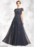 Gill A-Line Scoop Neck Floor-Length Tulle Lace Mother of the Bride Dress With Beading STB126P0015029