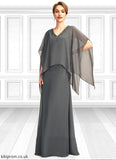 Ireland A-line V-Neck Floor-Length Chiffon Mother of the Bride Dress With Beading Sequins STB126P0015031