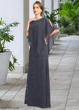 Anastasia Sheath/Column Scoop Floor-Length Chiffon Lace Mother of the Bride Dress With Beading Sequins STB126P0021650