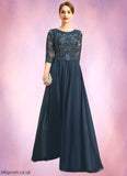 Jayden A-line Scoop Floor-Length Chiffon Lace Mother of the Bride Dress With Sequins STB126P0021651