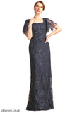 Kara Sheath/Column Square Floor-Length Lace Mother of the Bride Dress With Sequins STB126P0021665