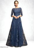 Jaliyah A-line Scoop Illusion Floor-Length Lace Mother of the Bride Dress With Sequins STB126P0021701