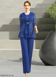 Keyla Jumpsuit/Pantsuit Separates Scoop Floor-Length Chiffon Lace Mother of the Bride Dress STB126P0021703