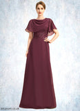 Belen A-line Scoop Floor-Length Chiffon Mother of the Bride Dress With Appliques Lace Sequins STB126P0021707