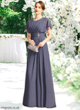 Litzy A-line Scoop Floor-Length Chiffon Mother of the Bride Dress With Beading Pleated STB126P0021717