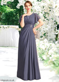 Litzy A-line Scoop Floor-Length Chiffon Mother of the Bride Dress With Beading Pleated STB126P0021717