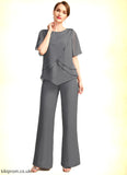 Taliyah Jumpsuit/Pantsuit Separates Scoop Floor-Length Chiffon Mother of the Bride Dress With Beading STB126P0021783