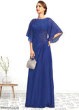 Ayla A-line Scoop Floor-Length Chiffon Mother of the Bride Dress With Pleated Appliques Lace Sequins STB126P0021831